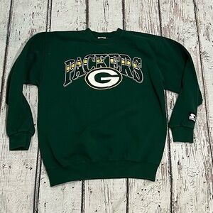Vintage Boys Kids Green Bay Packers NFL Football Starter Crewneck Sweatshirt